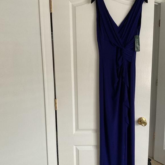 NWT Ralph Lauren Evening Gown in Deep Cobalt Blue Size 10 - Picture 1 of 9